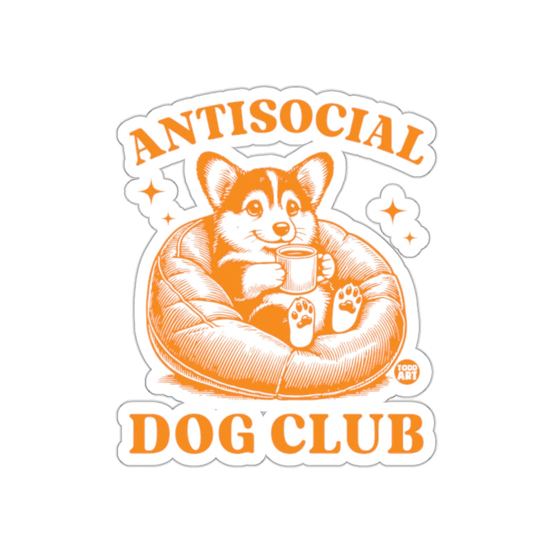 Load image into Gallery viewer, Antisocial Dog Club Adorable Corgi Sticker Design
