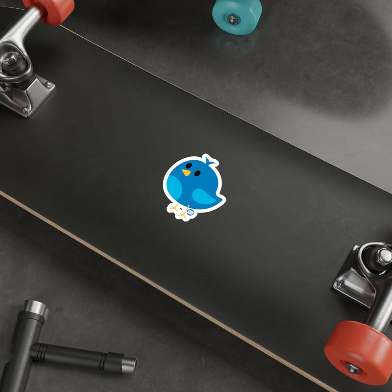 Load image into Gallery viewer, Blue Bird Character Sticker on Skateboard product
