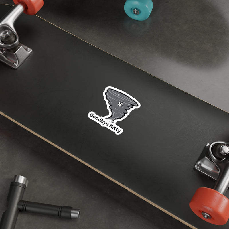 Load image into Gallery viewer, Goodbye Kitty Tornado Sticker for Skateboards and Laptops
