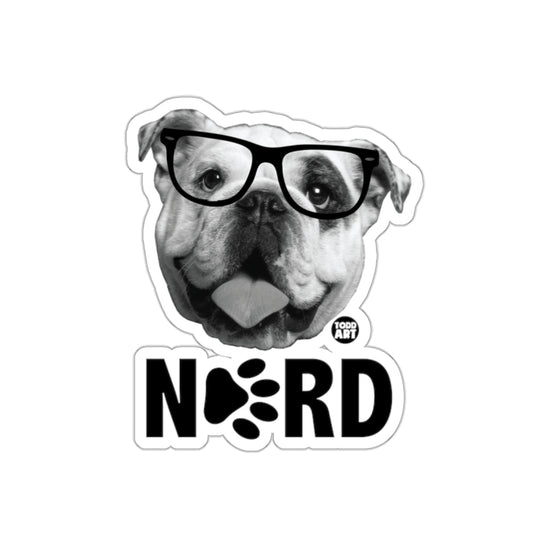 Cute Bulldog Nerd Glasses Todd Art Sticker