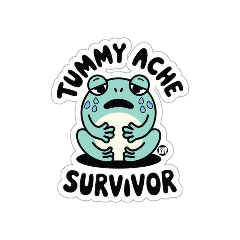 Load image into Gallery viewer, Tummy Ache Survivor Frog Sticker Funny Animal Design
