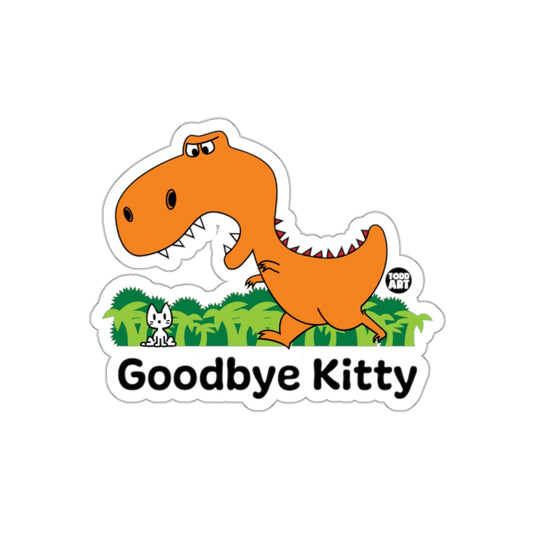 Goodbye Kitty Dinosaur Scene Graphic Sticker