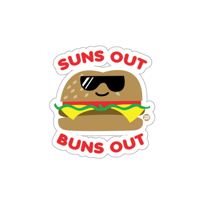 Load image into Gallery viewer, Suns Out Buns Out Burger Funny Sticker Product
