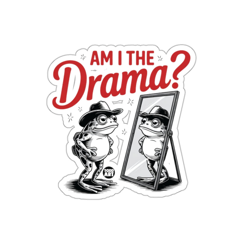 Load image into Gallery viewer, Am I The Drama Confident Frog Mirror Sticker
