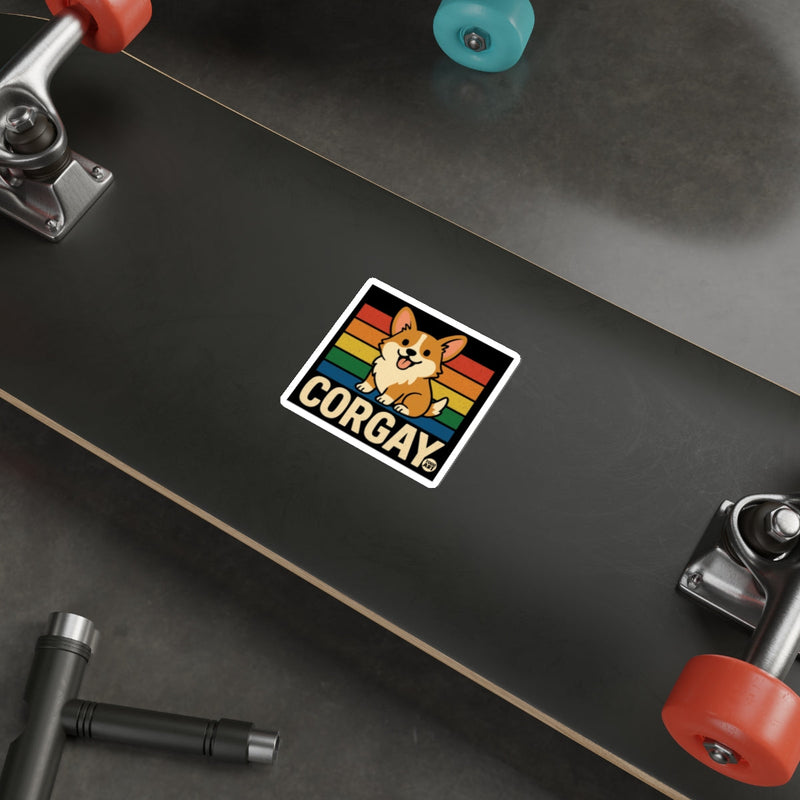 Load image into Gallery viewer, Corgay Rainbow Corgi Dog Pride Colorful Sticker
