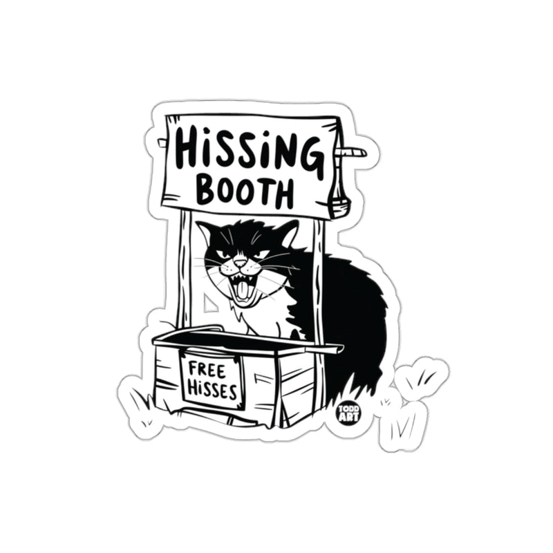 Load image into Gallery viewer, Hissing Booth Free Hisses Funny Cat Sticker
