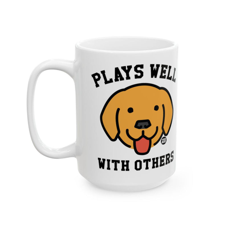 Load image into Gallery viewer, Plays Well With Others Cute Dog Illustration Mug
