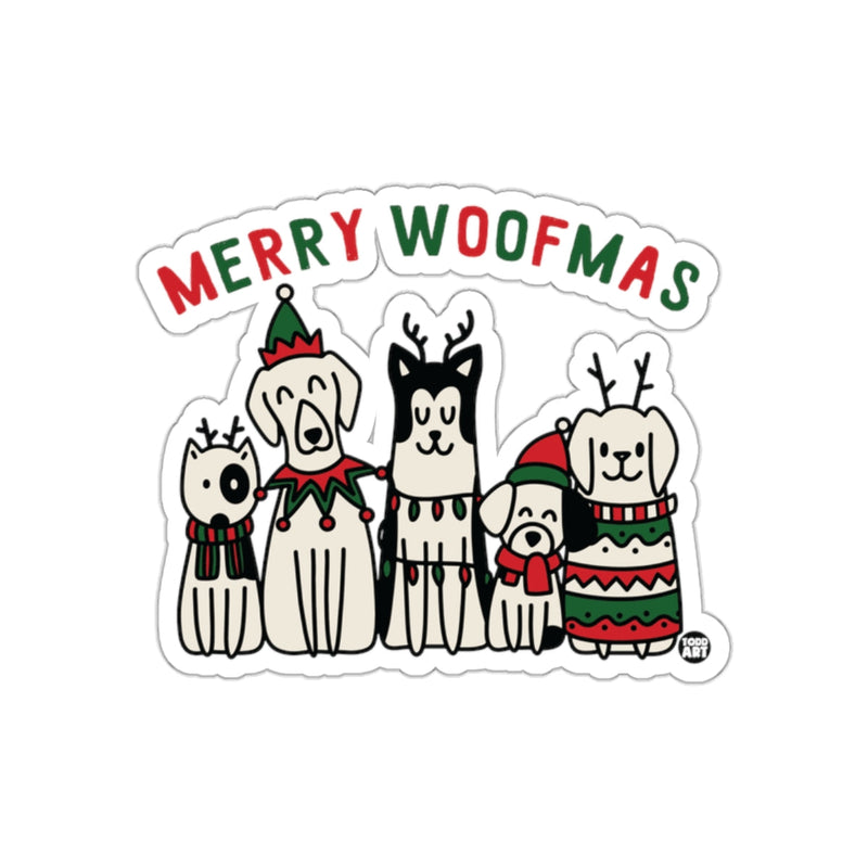 Load image into Gallery viewer, Merry Woofmas Dog Friends Christmas Sticker
