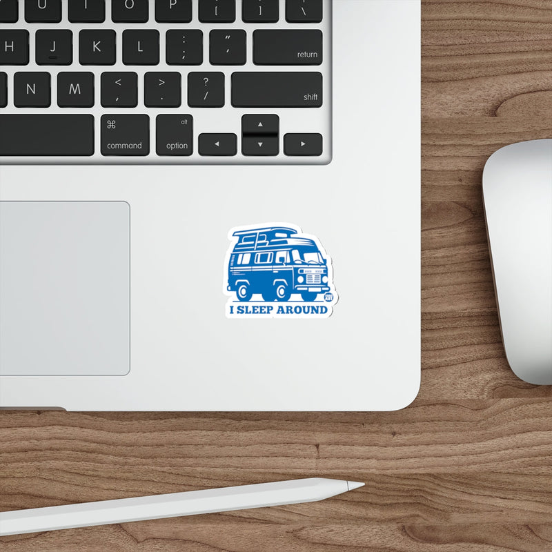 Load image into Gallery viewer, Todd Art I Sleep Around Camper Van Graphic sticker

