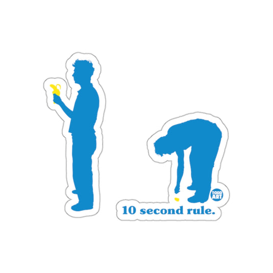 Funny 10 Second Rule Sticker with Banana Design