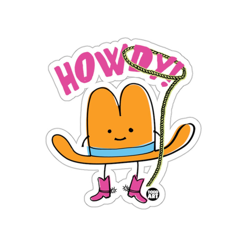 Load image into Gallery viewer, Cheerful Howdy Cowboy Cartoon Sticker Todd Art
