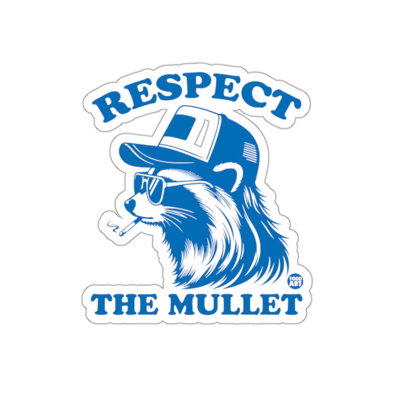 Load image into Gallery viewer, Respect The Mullet Raccoon Wearing Sunglasses sticker
