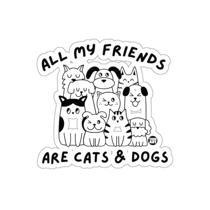 Load image into Gallery viewer, All My Friends Are Cats And Dogs Doodles Artwork sticker
