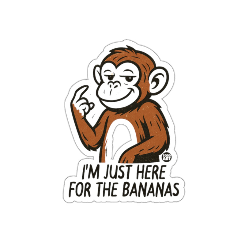Load image into Gallery viewer, I'm Just Here For The Bananas Monkey Sticker
