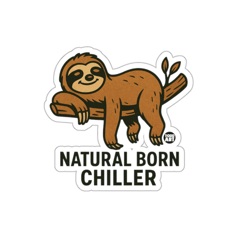 Load image into Gallery viewer, Natural Born Chiller Sloth Illustration Funny Animal sticker
