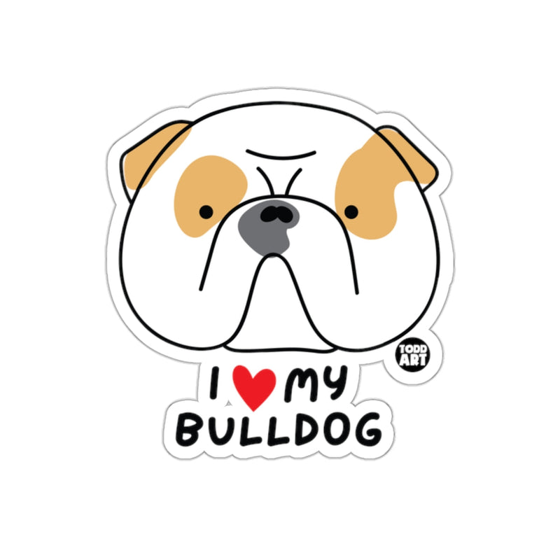 Load image into Gallery viewer, I Love My Bulldog Cute Cartoon Todd Art Sticker Decal
