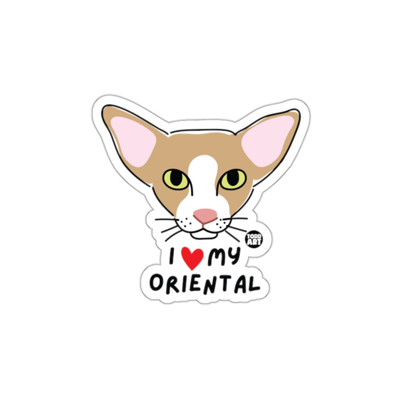 Load image into Gallery viewer, Cute I Love My Oriental Cat Sticker Design
