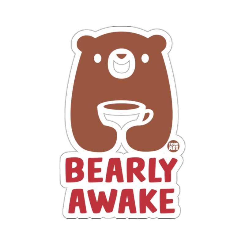 Load image into Gallery viewer, Cute Brown Bear Graphic Design BEARLY AWAKE TODD ART 
