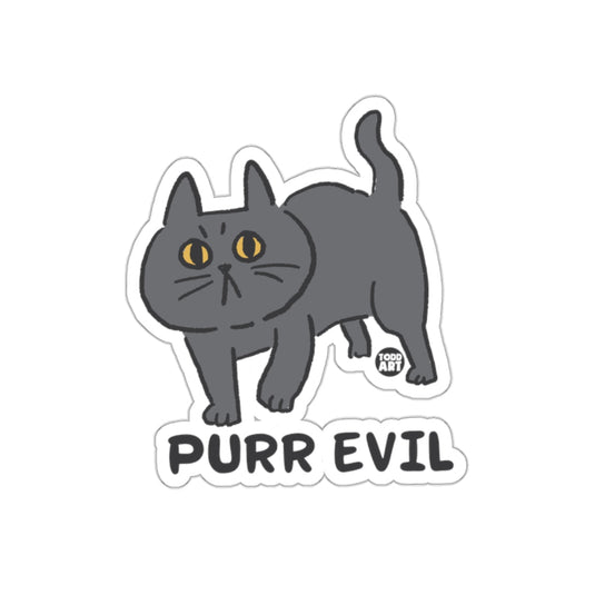 Purr Evil Funny Black Cat Sticker For Cat Lovers