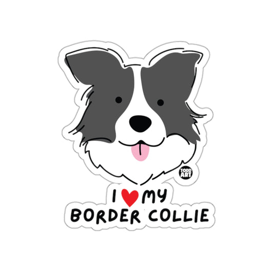 I Love My Border Collie Cute Dog Sticker for Pet Lovers