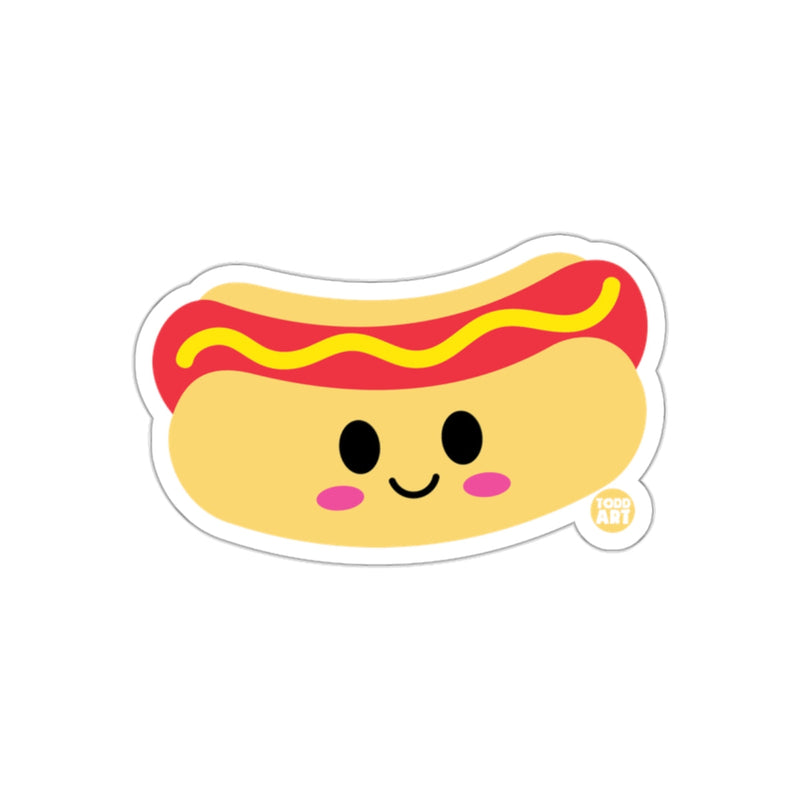 Load image into Gallery viewer, Cute Smiling Hot Dog Sticker with Face Emoji Design
