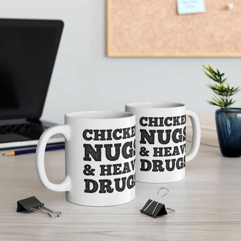 Load image into Gallery viewer, Chicken Nugs and Heav n Drugs Humorous Mug
