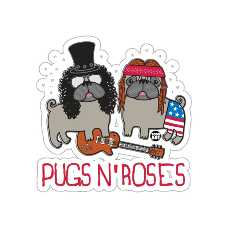 Load image into Gallery viewer, Pugs N' Roses Cute Illustrated Dogs Sticker
