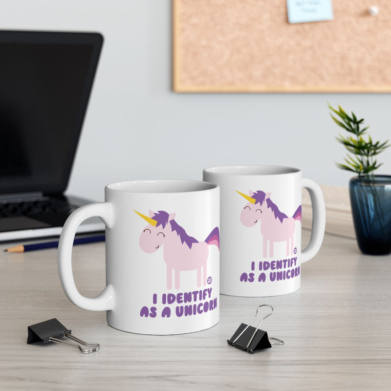 Load image into Gallery viewer, I Identify As A Unicorn Funny Quote Mug Product
