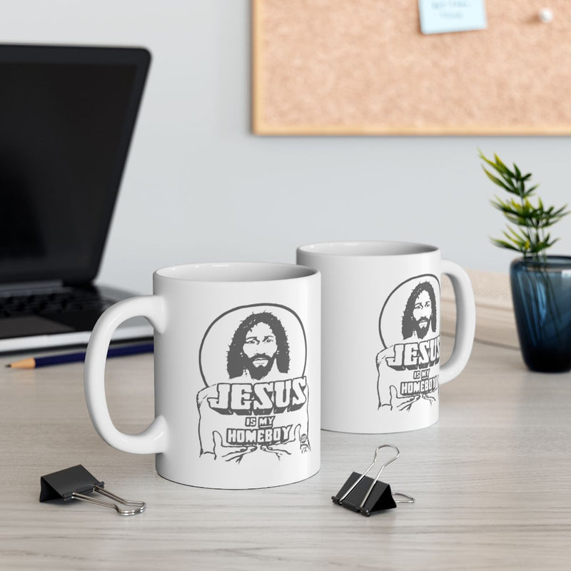 Load image into Gallery viewer, Jesus Is My Homeboy White Ceramic Coffee Mug
