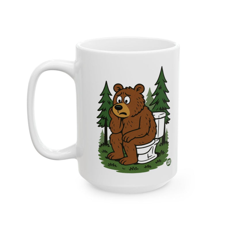 Load image into Gallery viewer, Bear Sitting on Toilet Mug for a Fun Addition
