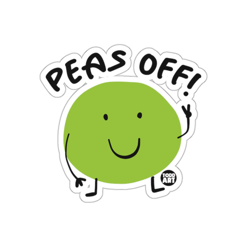 Load image into Gallery viewer, Peas Off Cute Green Character Sticker Art
