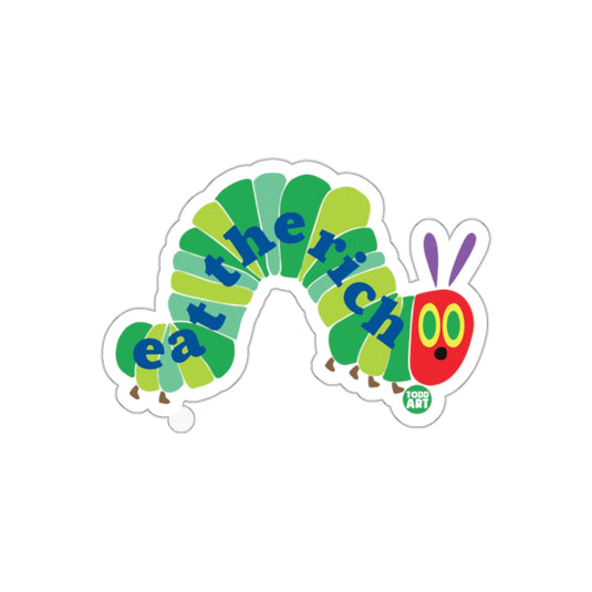Eat The Rich Caterpillar Insect Illustration sticker