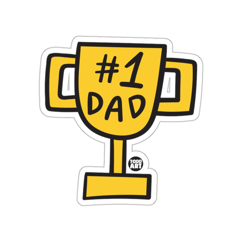 Load image into Gallery viewer, #1 Dad Trophy Sticker for Best Fathers Day Gift
