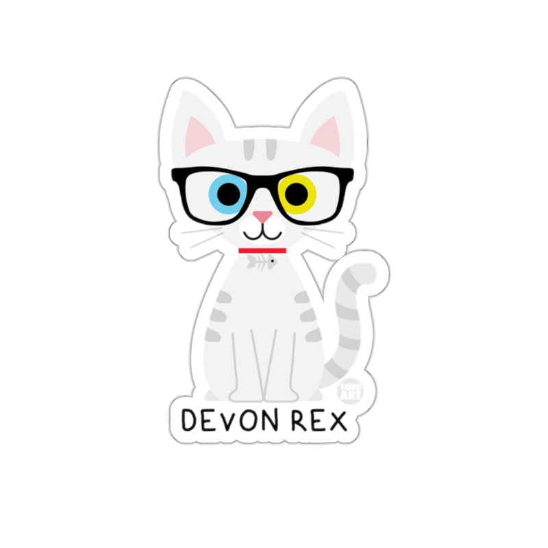 Load image into Gallery viewer, Cute Devon Rex Cat with Glasses Sticker
