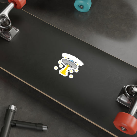 Alien Spaceship and Flowers Design Skateboard