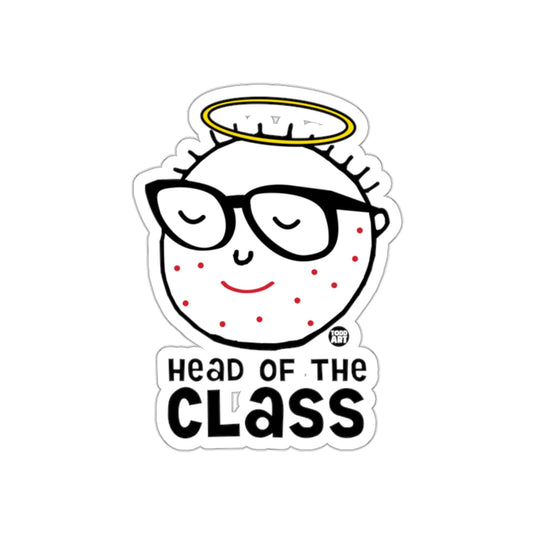 Head of the Class Sticker Fun Cartoon Design