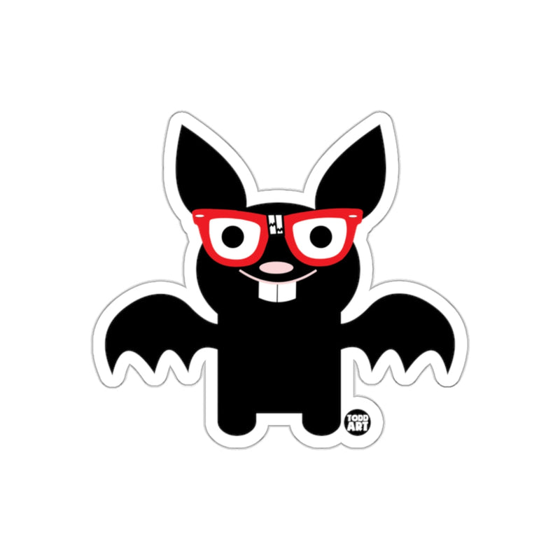 Load image into Gallery viewer, Cartoon Bat with Glasses Funny Todd Art Sticker Product
