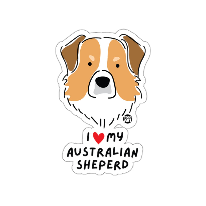 Load image into Gallery viewer, I Love My Australian Shepherd Sticker for Dog Lovers
