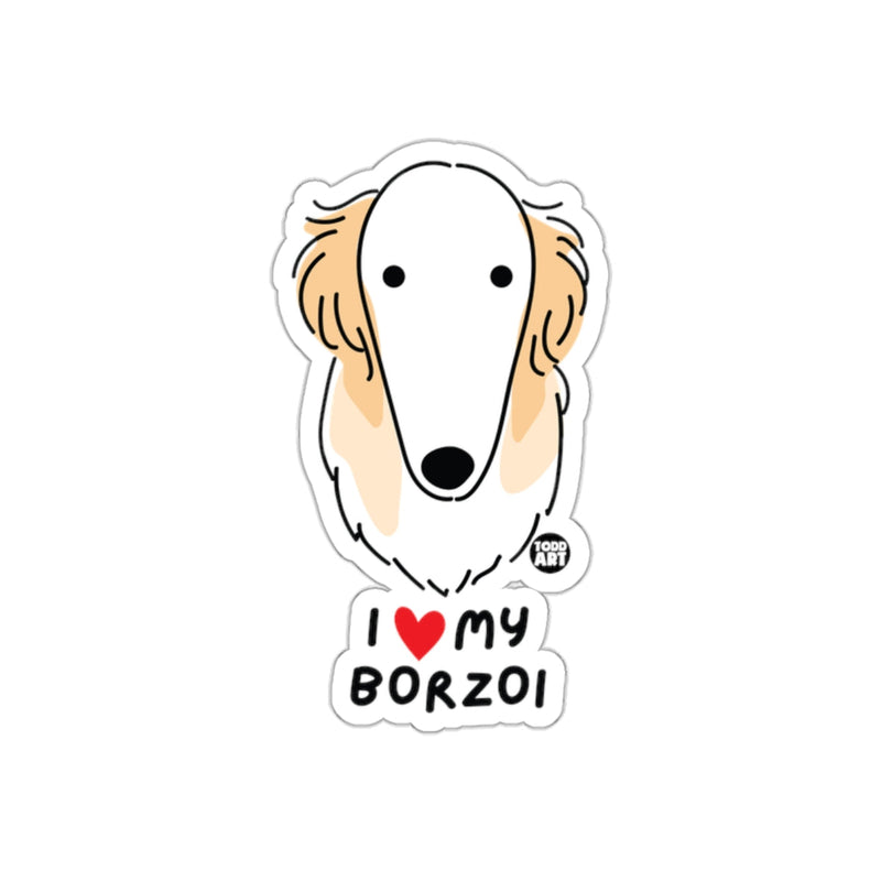 Load image into Gallery viewer, I Love My Borzoi Dog Breed Sticker for Pet Lovers
