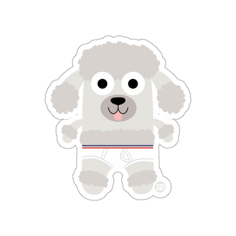 Load image into Gallery viewer, Cute Cartoon Poodle Sticker With Striped Shorts Design
