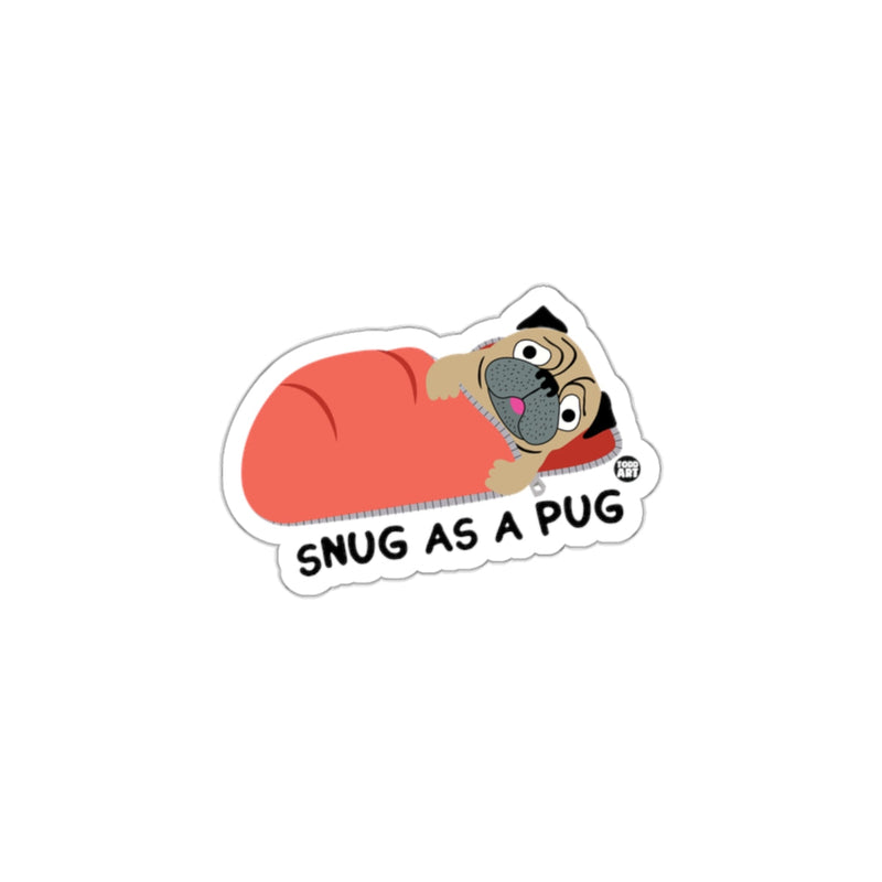 Load image into Gallery viewer, Snug As A Pug Cute Dog Graphic Sticker Design
