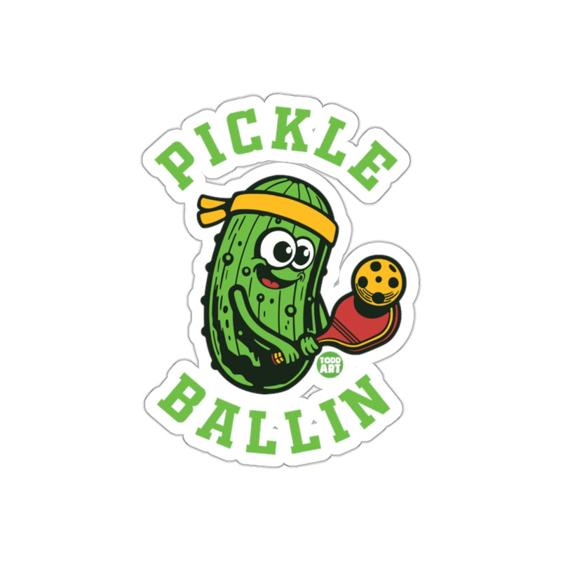 Load image into Gallery viewer, Pickleball Pickle Cartoon Todd Art Design for Sports sticker
