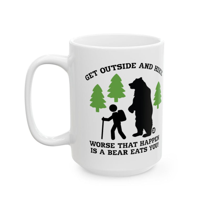 Load image into Gallery viewer, Get Outside and Hike Bear Eats You Hiking Mug
