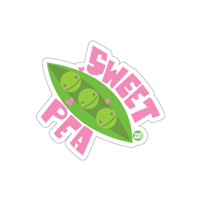 Load image into Gallery viewer, Cute Sweet Pea Sticker with Faces and Hearts Art
