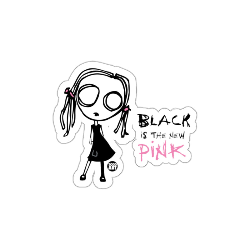 Load image into Gallery viewer, Black Is The New Pink Girl Sticker Product
