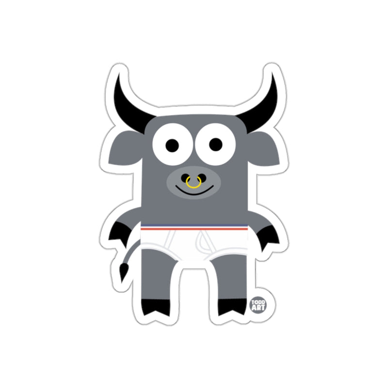 Load image into Gallery viewer, Cartoon Bull in Underwear with Cute Expression Sticker

