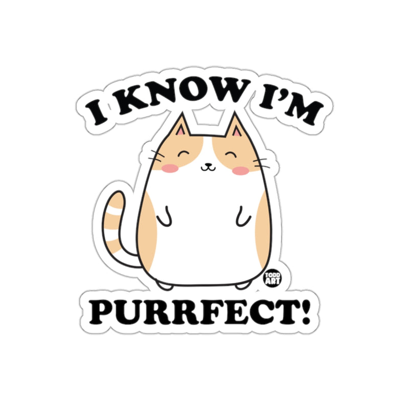 Load image into Gallery viewer, I Know I'm Purrfect Cute Cat Cartoon Sticker
