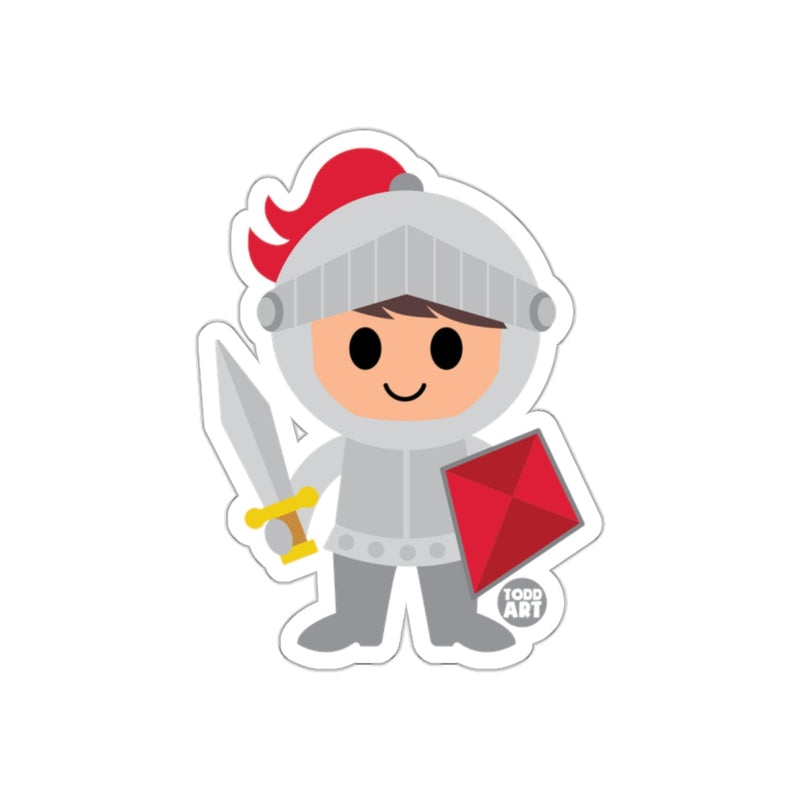 Load image into Gallery viewer, Cute Knight Cartoon Artwork with Sword and Shield Sticker
