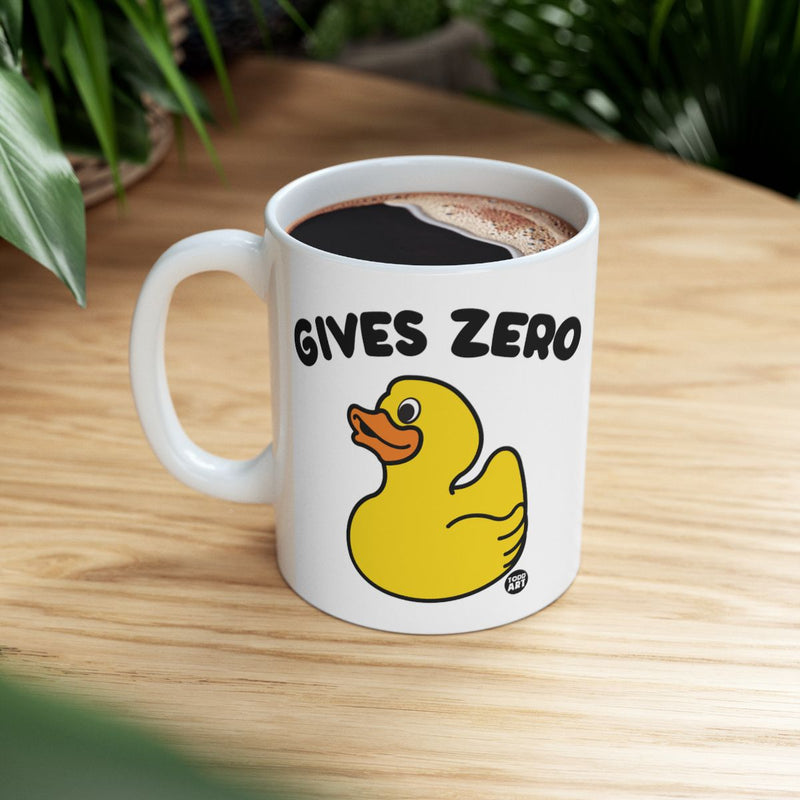 Load image into Gallery viewer, Gives Zero Duck White Coffee Mug with Cute Design
