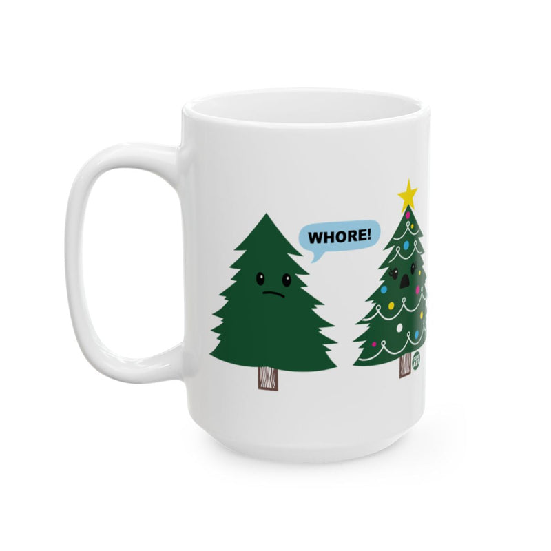 Load image into Gallery viewer, Funny Christmas Tree Design Mug with Humorous Text
